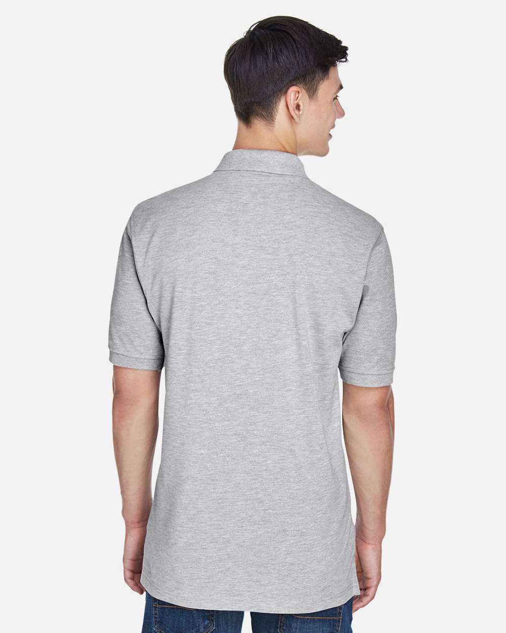 Harriton M265, 13836 Men's Easy Blend Polo, Grey Heather