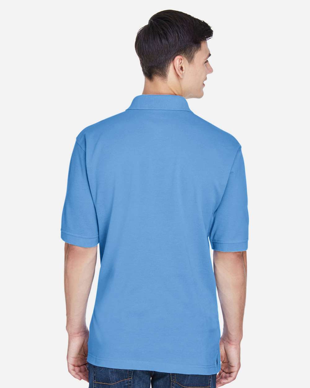 Harriton M265, 13836 Men's Easy Blend Polo, Light College Blue
