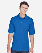 Harriton M265, 13836 Men's Easy Blend Polo, True Royal
