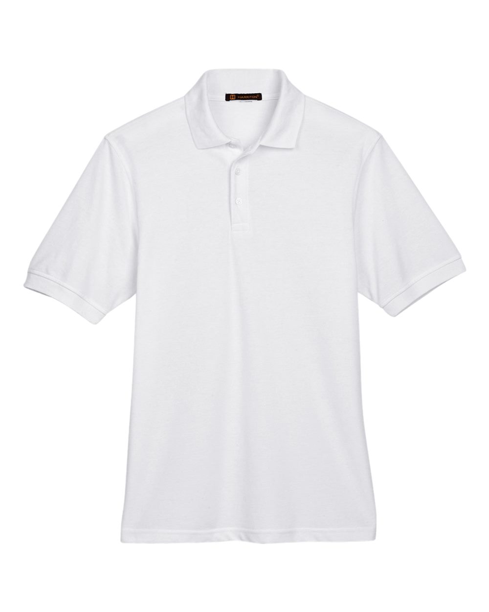 Harriton M265, 13836 Men's Easy Blend Polo, White