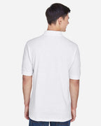 Harriton M265, 13836 Men's Easy Blend Polo, White