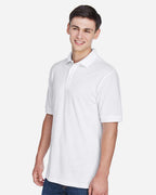 Harriton M265, 13836 Men's Easy Blend Polo, White