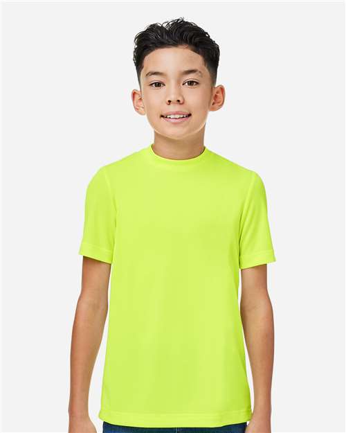 Team 365 TT15Y, Youth Zone Performance Mesh T-shirt, Safety Yellow