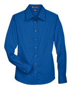 Harriton M500W, 13841 Women's Easy Blend Twill Dress Shirt With Stain-release, French Blue