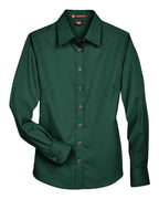 Harriton M500W, 13841 Women's Easy Blend Twill Dress Shirt With Stain-release, Hunter