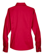 Harriton M500W, 13841 Women's Easy Blend Twill Dress Shirt With Stain-release, Red