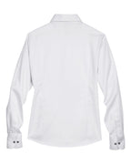 Harriton M500W, 13841 Women's Easy Blend Twill Dress Shirt With Stain-release, White