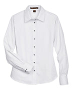 Harriton M500W, 13841 Women's Easy Blend Twill Dress Shirt With Stain-release, White