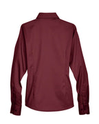 Harriton M500W, 13841 Women's Easy Blend Twill Dress Shirt With Stain-release, Wine