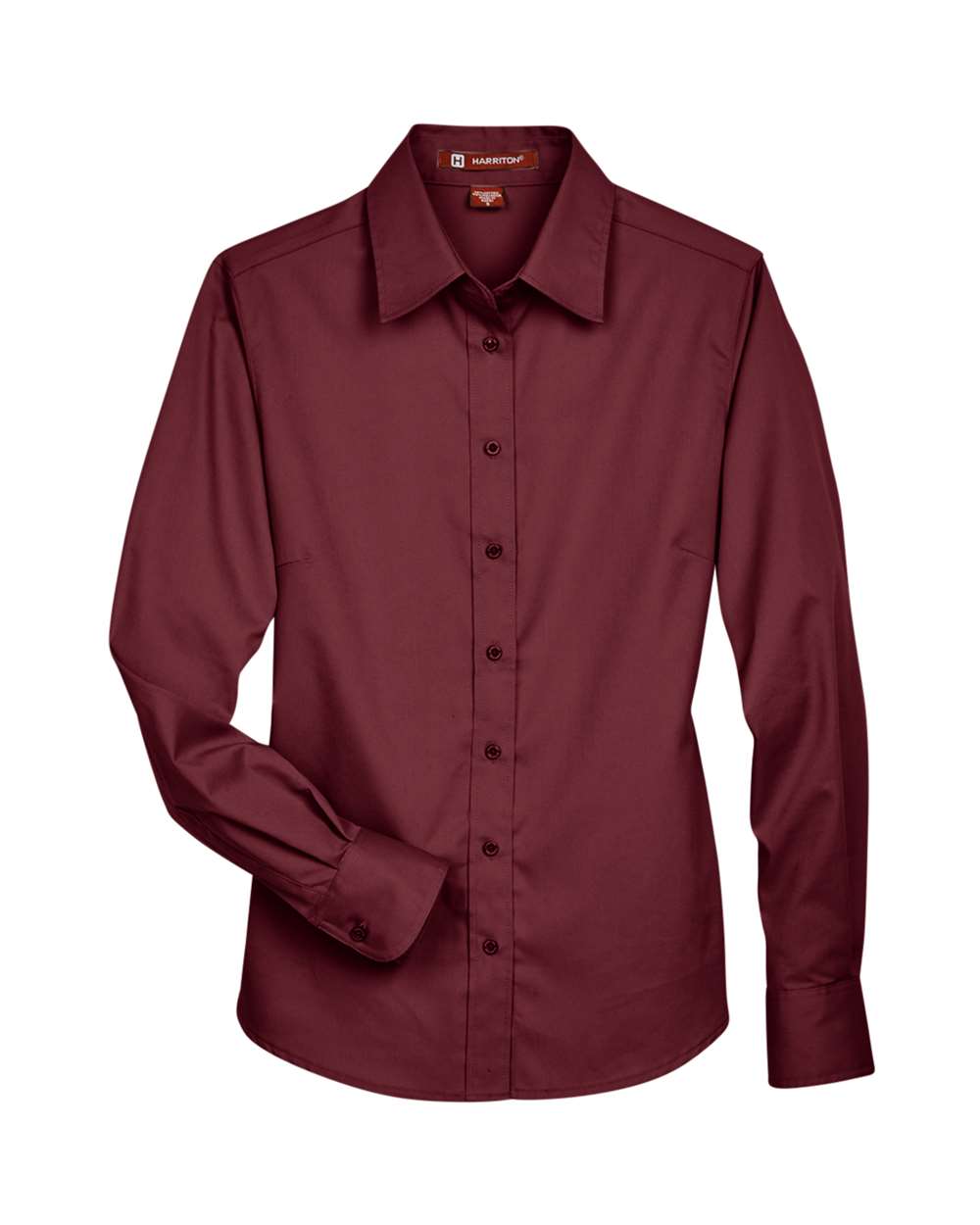Harriton M500W, 13841 Women's Easy Blend Twill Dress Shirt With Stain-release, Wine