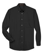 Harriton M500, 13845 Men's Easy Blend Twill Shirt, Black