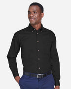 Harriton M500, 13845 Men's Easy Blend Twill Shirt, Black