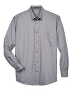 Harriton M500, 13845 Men's Easy Blend Twill Shirt, Dark Grey