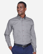 Harriton M500, 13845 Men's Easy Blend Twill Shirt, Dark Grey