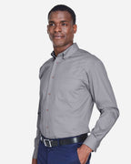 Harriton M500, 13845 Men's Easy Blend Twill Shirt, Dark Grey