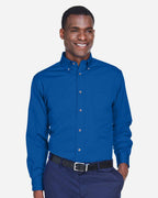 Harriton M500, 13845 Men's Easy Blend Twill Shirt, French Blue
