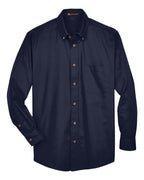 Harriton M500, 13845 Men's Easy Blend Twill Shirt, Navy
