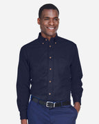 Harriton M500, 13845 Men's Easy Blend Twill Shirt, Navy