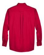 Harriton M500, 13845 Men's Easy Blend Twill Shirt, Red