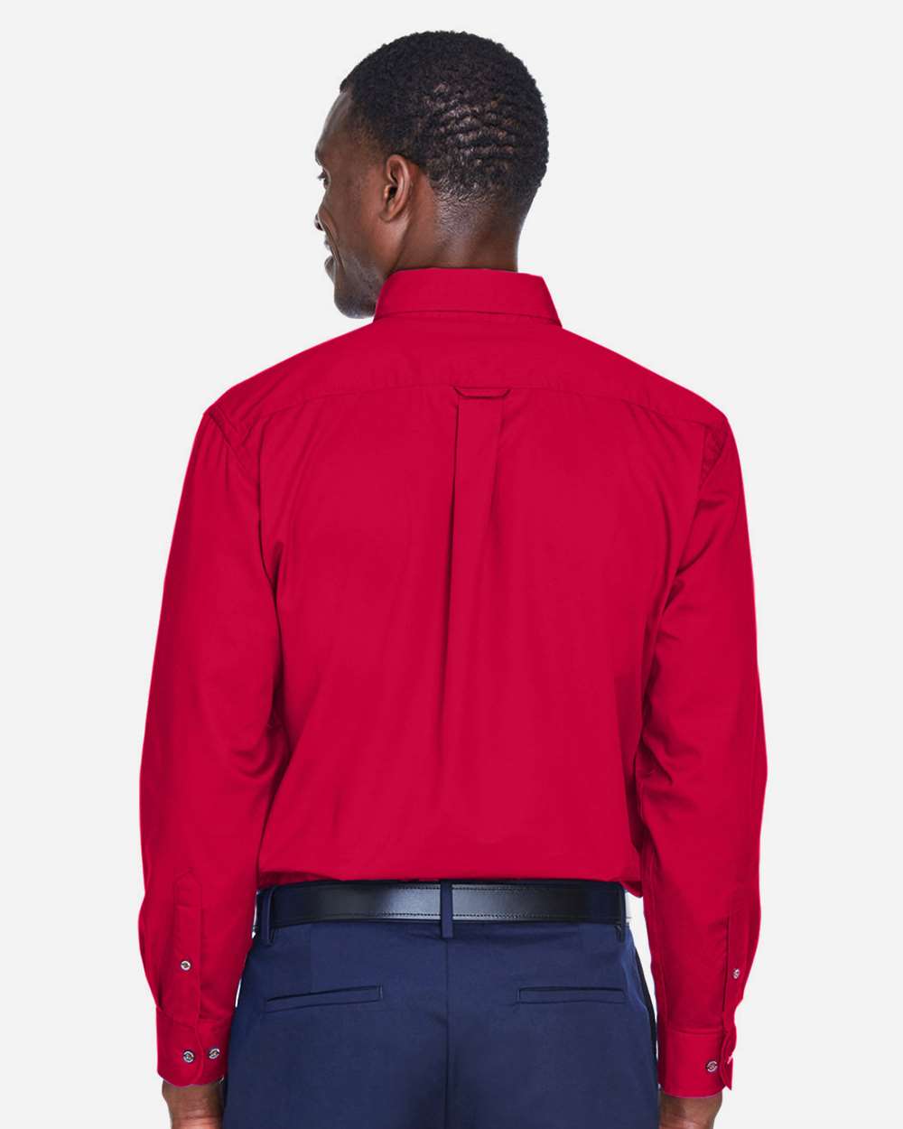 Harriton M500, 13845 Men's Easy Blend Twill Shirt, Red