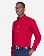 Harriton M500, 13845 Men's Easy Blend Twill Shirt, Red