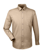 Harriton M500, 13845 Men's Easy Blend Twill Shirt, Stone