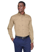 Harriton M500, 13845 Men's Easy Blend Twill Shirt, Stone