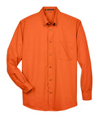 Harriton M500, 13845 Men's Easy Blend Twill Shirt, Team Orange