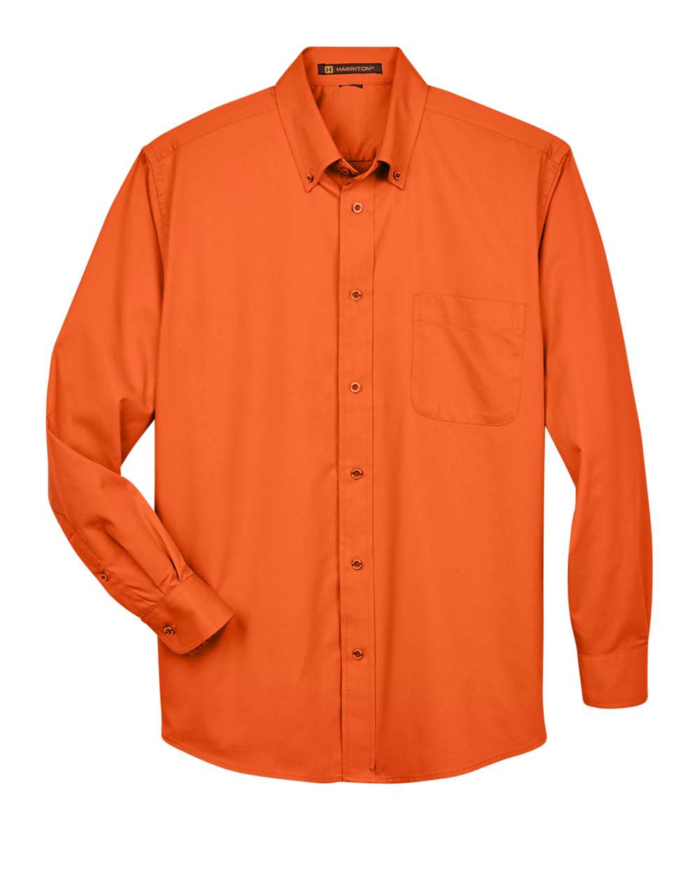 Harriton M500, 13845 Men's Easy Blend Twill Shirt, Team Orange