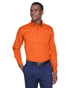 Harriton M500, 13845 Men's Easy Blend Twill Shirt, Team Orange