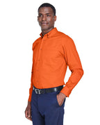 Harriton M500, 13845 Men's Easy Blend Twill Shirt, Team Orange