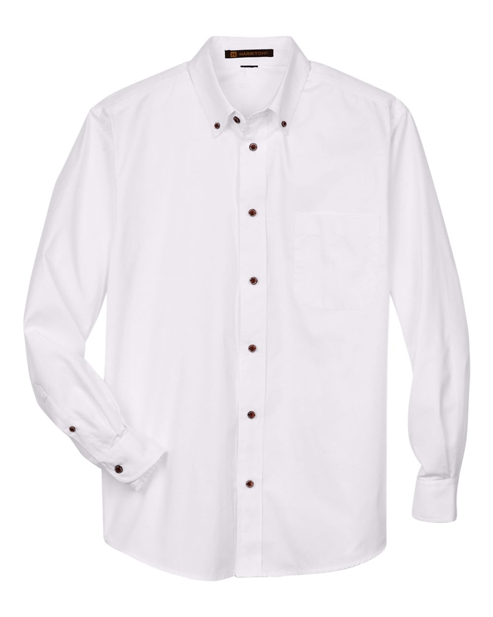 Harriton M500, 13845 Men's Easy Blend Twill Shirt, White