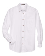 Harriton M500, 13845 Men's Easy Blend Twill Shirt, White