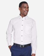Harriton M500, 13845 Men's Easy Blend Twill Shirt, White