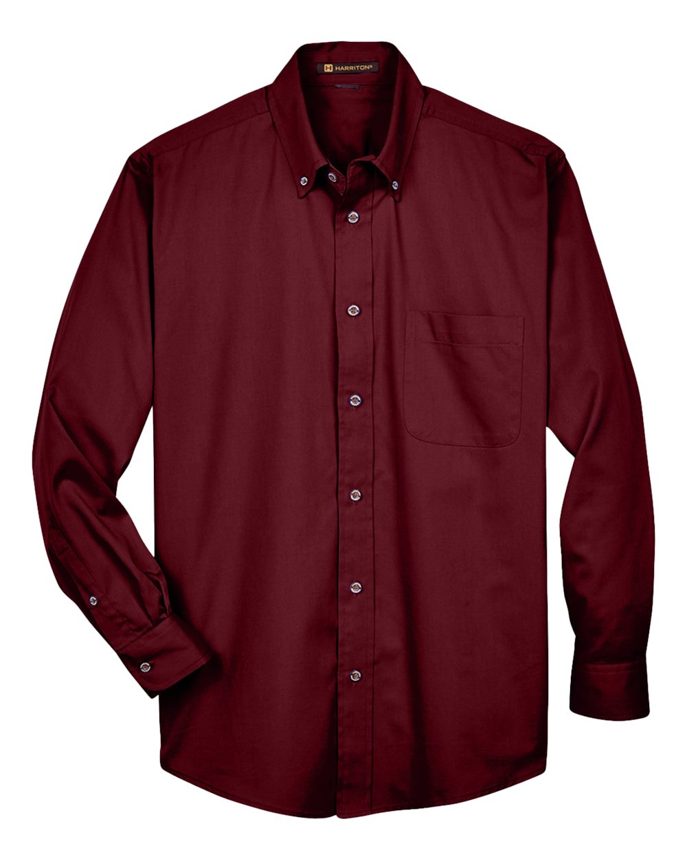 Harriton M500, 13845 Men's Easy Blend Twill Shirt, Wine
