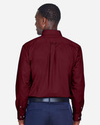 Harriton M500, 13845 Men's Easy Blend Twill Shirt, Wine