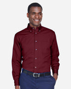 Harriton M500, 13845 Men's Easy Blend Twill Shirt, Wine