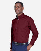 Harriton M500, 13845 Men's Easy Blend Twill Shirt, Wine