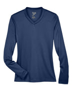 Team 365 TT11WL, Women's Zone Performance Long Sleeve T-shirt, Sport Dark Navy