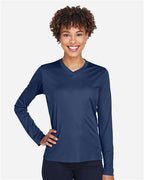 Team 365 TT11WL, Women's Zone Performance Long Sleeve T-shirt, Sport Dark Navy