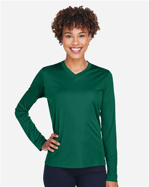 Team 365 TT11WL, Women's Zone Performance Long Sleeve T-shirt, Sport Forest