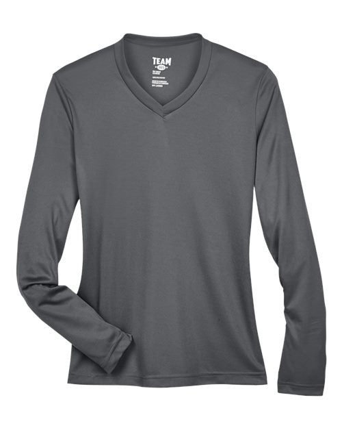Team 365 TT11WL, Women's Zone Performance Long Sleeve T-shirt, Sport Graphite