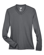 Team 365 TT11WL, Women's Zone Performance Long Sleeve T-shirt, Sport Graphite