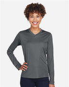 Team 365 TT11WL, Women's Zone Performance Long Sleeve T-shirt, Sport Graphite