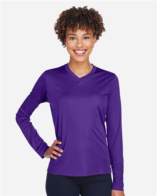Team 365 TT11WL, Women's Zone Performance Long Sleeve T-shirt, Sport Purple