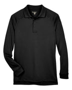 Harriton M211L, 13849 Men's Advantage Long Sleeve Tactical Polo, Black