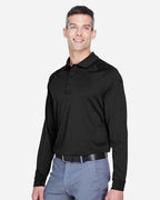 Harriton M211L, 13849 Men's Advantage Long Sleeve Tactical Polo, Black