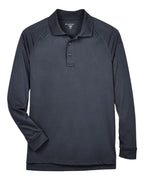 Harriton M211L, 13849 Men's Advantage Long Sleeve Tactical Polo, Dark Charcoal