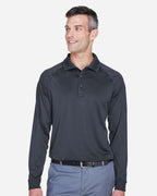 Harriton M211L, 13849 Men's Advantage Long Sleeve Tactical Polo, Dark Charcoal