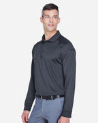 Harriton M211L, 13849 Men's Advantage Long Sleeve Tactical Polo, Dark Charcoal